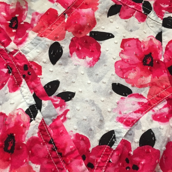 ELLE Scrub Top - Size XS Floral V-neck 2-Pockets - Picture 8 of 8